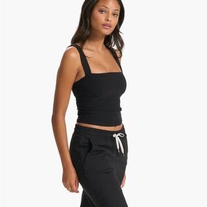 EUC Vuori Elevation Square Neck Tank Black Heather XS